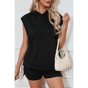 Sleeveless Hoodie and Shorts Set